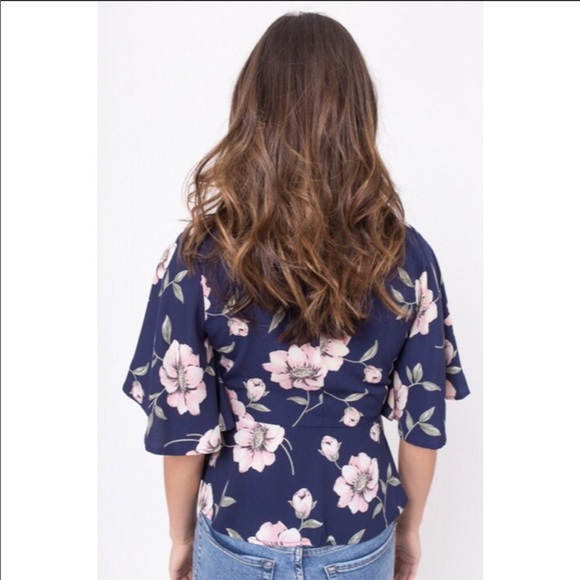 Floral Wrap Top - Picture 6 of 6